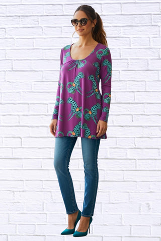 Diva Usa - Sibella Pleated Front Long Sleeve Blouse