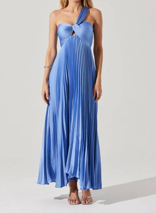 Astr - Rasya One Shoulder Pleated Maxi Dress