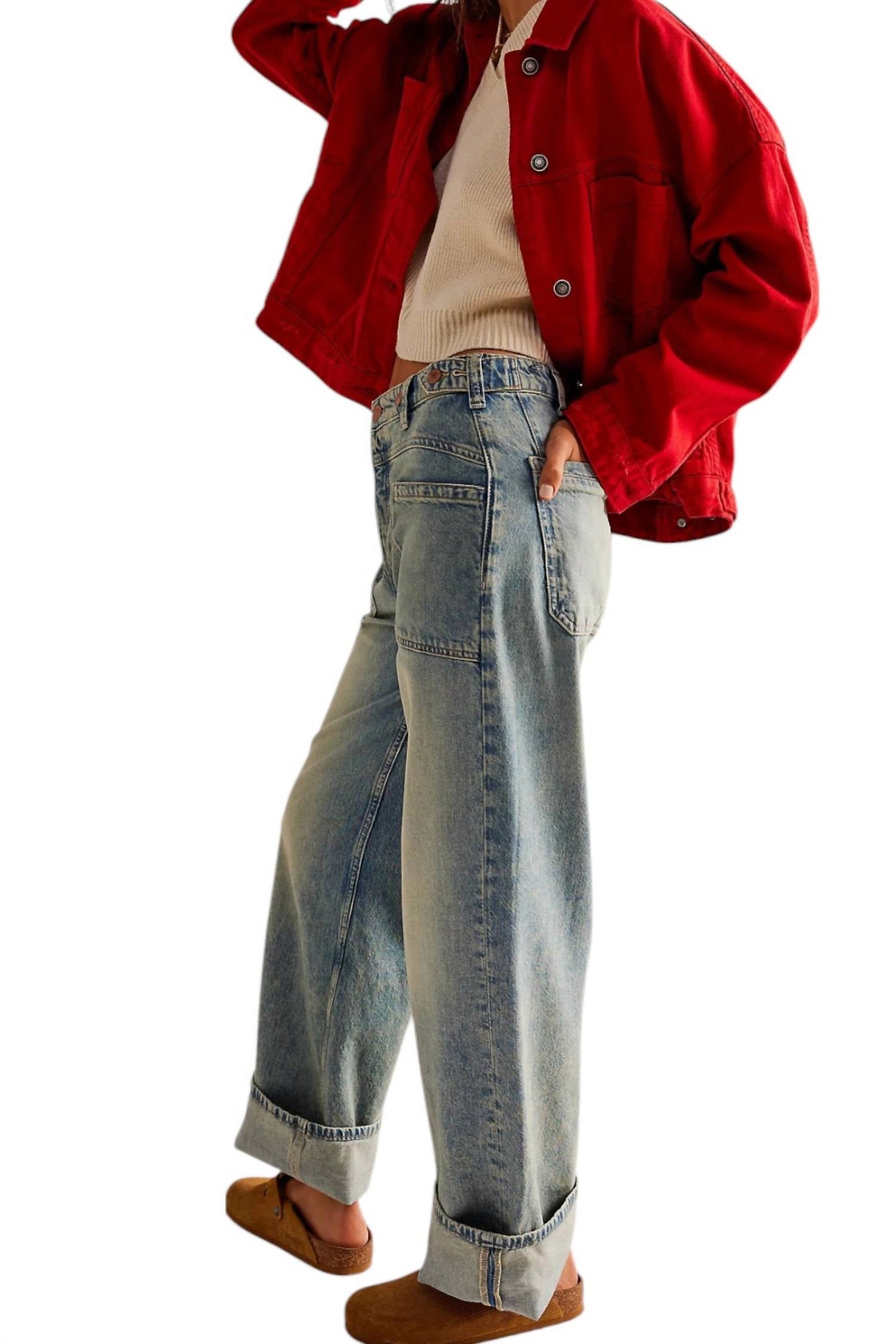 Free People - Palmer Cuffed Denim Jeans