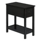 Accent End Table, 2 Tier, Narrow, Lamp, Storage Drawer, Charming Design