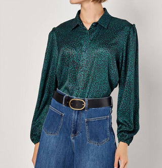 Apricot - Micro Animal Long Sleeve Blouse