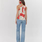 Adelyn Rae - Anaia Abstract Rose Print Side Tie Top