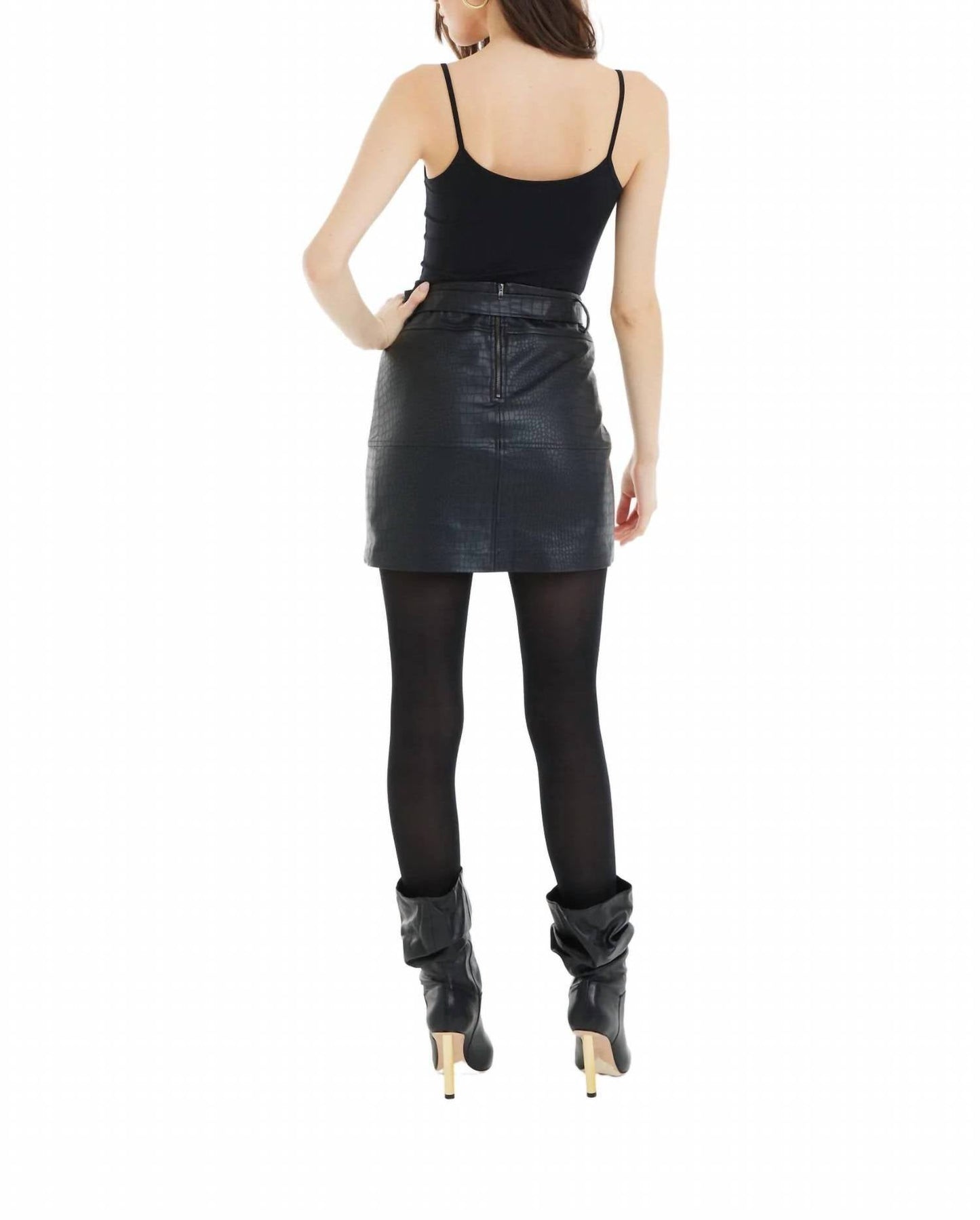 Allison New York - Candice Faux Leather Mini Skirt