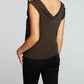 Chaser - Recycled Vintage Jersey Double V Ruffle Muscle Tank