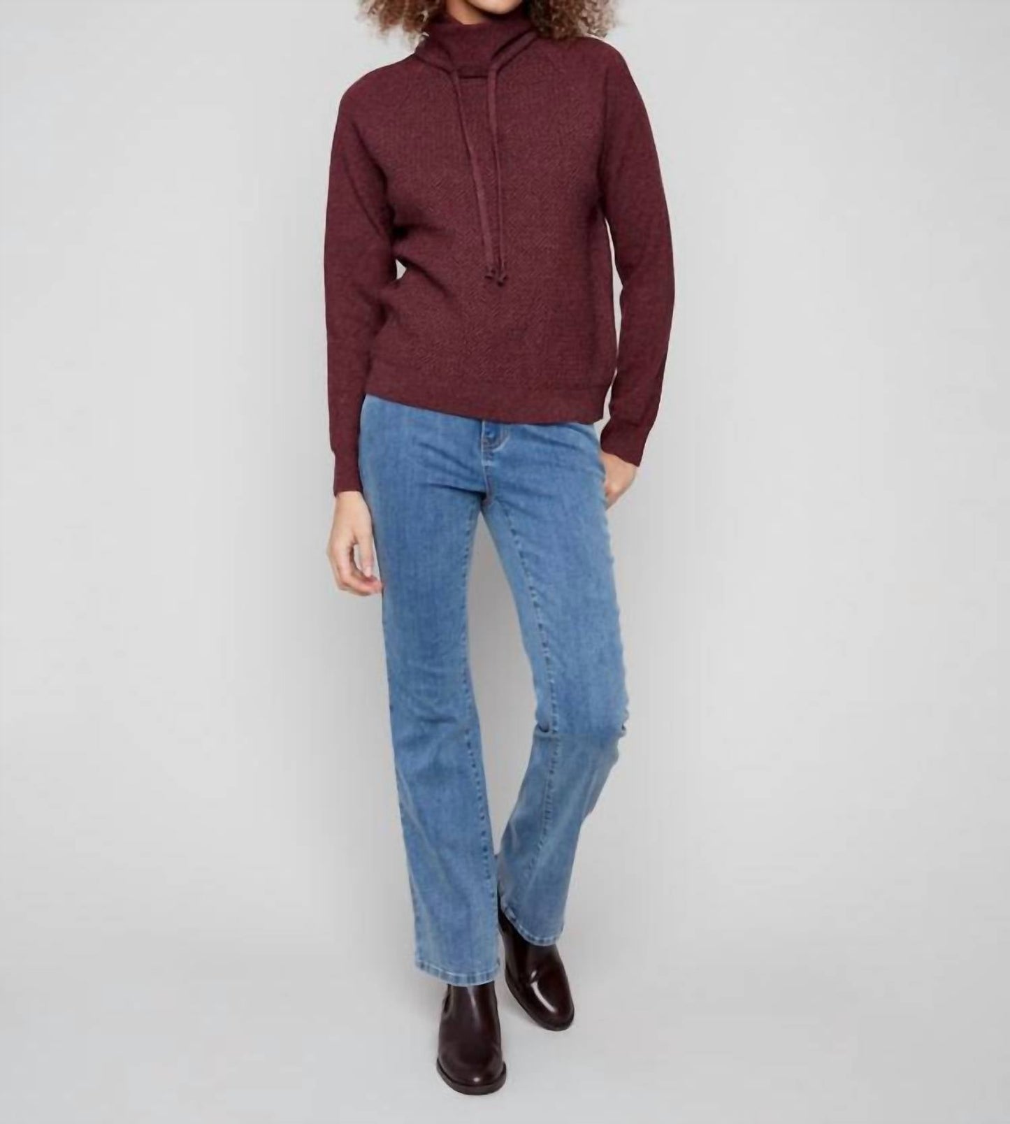 Charlie B - Textured Raglan Cowl Neck Sweater