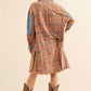 Blue B - Plaid Denim Snap Up Shirt Jacket