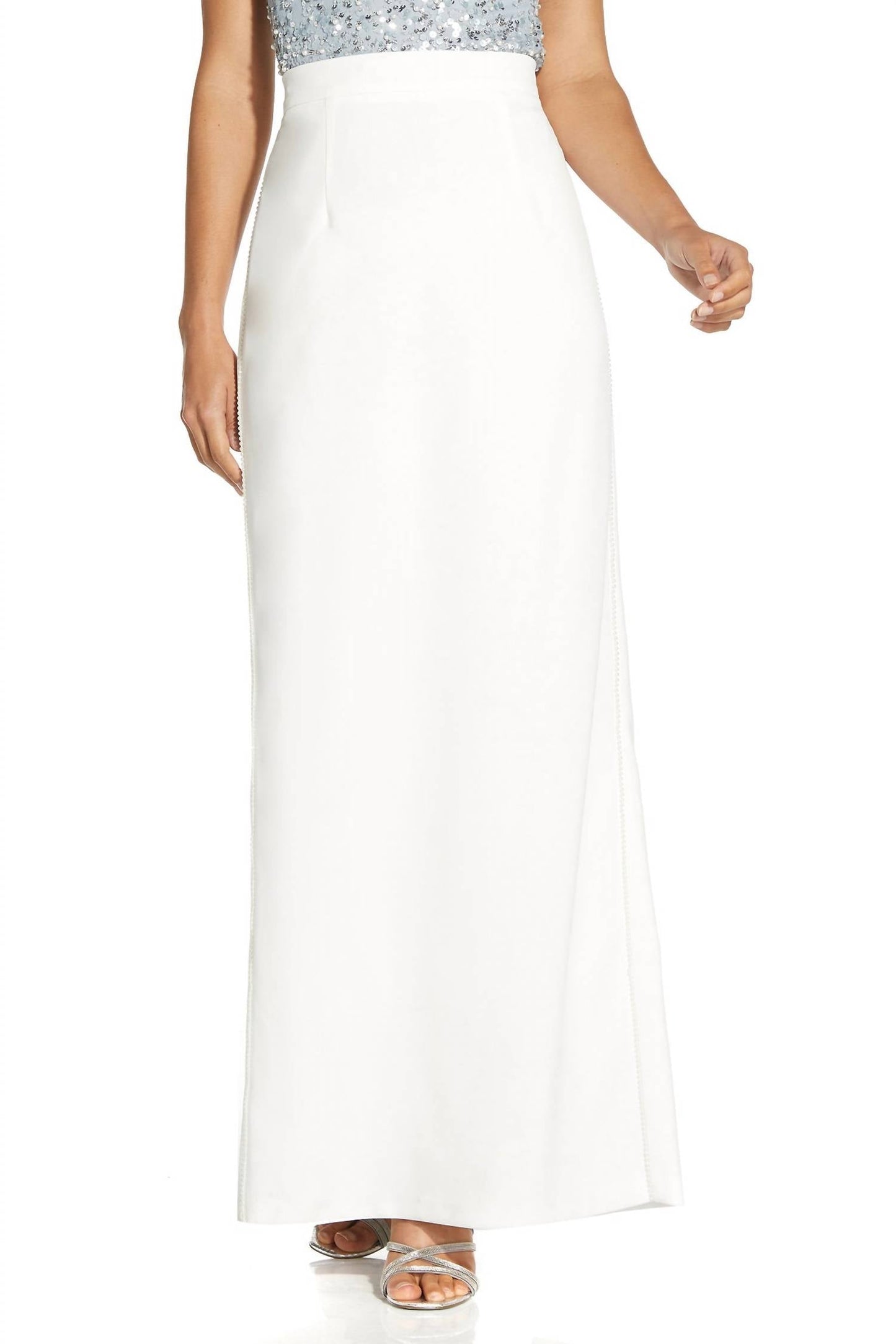 Adrianna Papell - Elastic Waist Slit Back Crepe Skirt