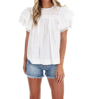 Easel - Golden Hour Poplin Top