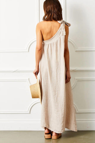 Dylan - Suzy D Siena Linen One Shoulder Dress