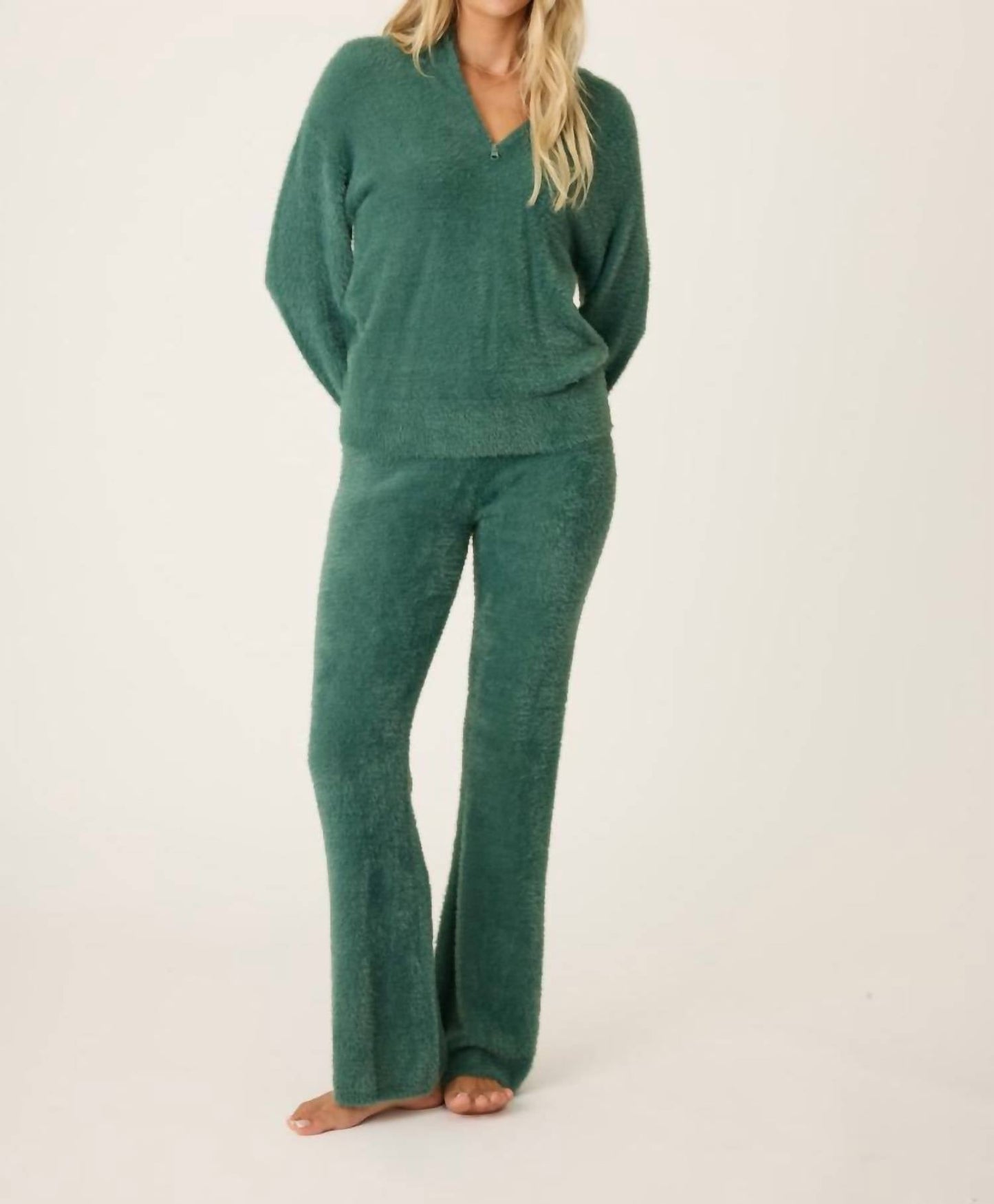 Pj Salvage - Campfire Cozy Feather Knit Quarter Zip Sweater