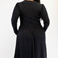 The Curve La - Plus Size Glitter Knit Flare Dress With Bow Details