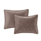 3 Piece Velvet Quilt Set Taupe Full/Queen