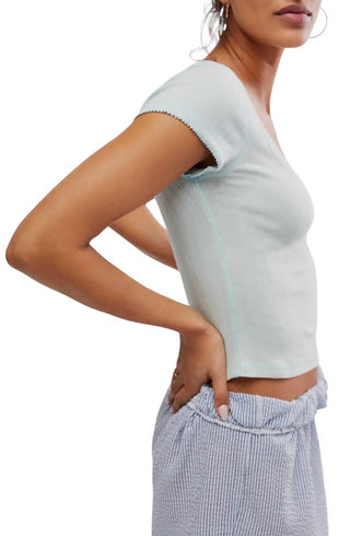 Free People - End Game Pointelle Baby Tee