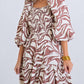 Karlie - Zebra Poplin Puff Sleeve Smock Maxi Dress