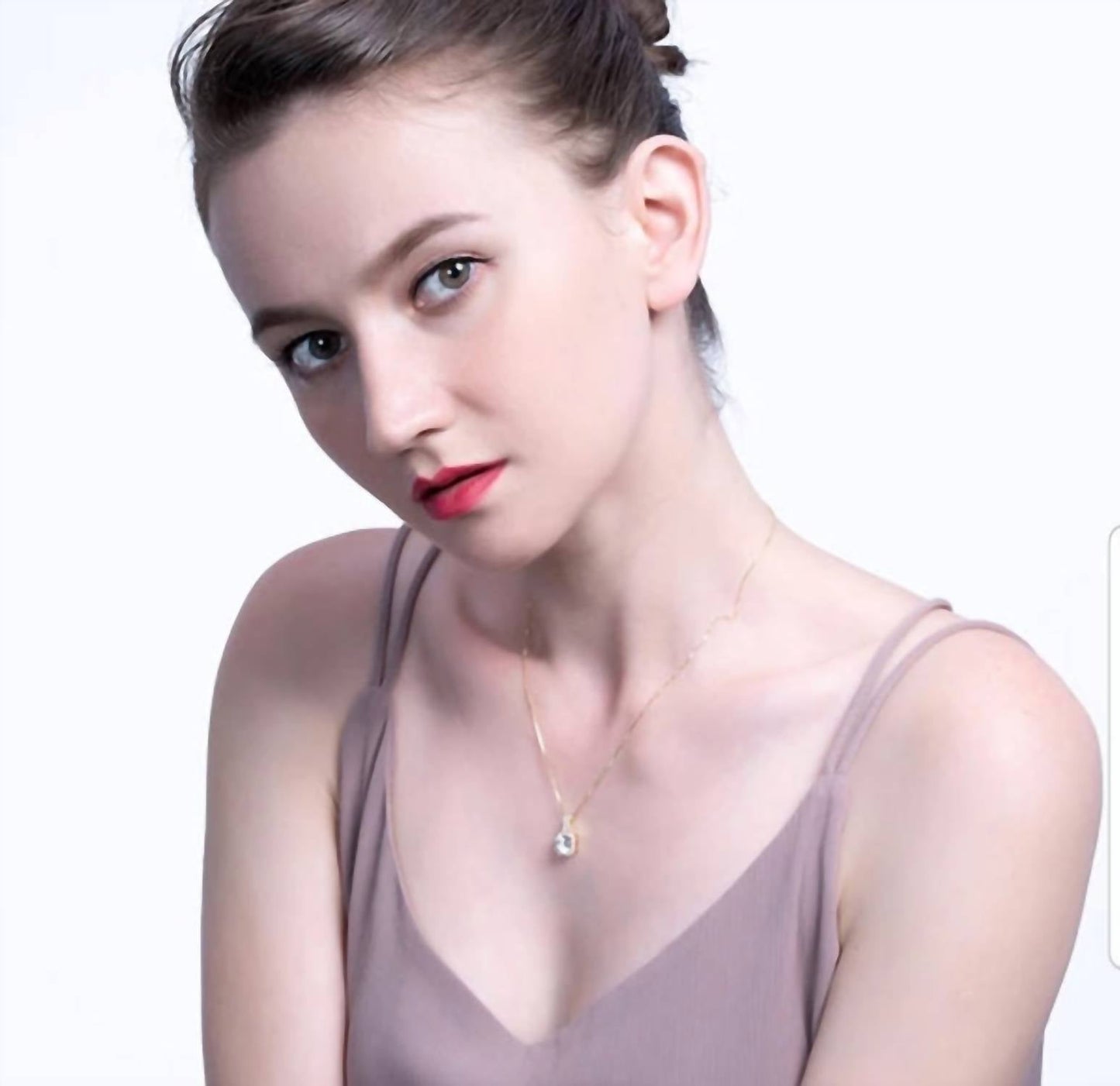 Allyanna Gifts - Women's Round Moissanite With Square Halo Necklace