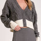 Elan - Elan Two-Tone Sweater Cardigan