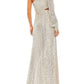Ieena For Mac Duggal - Sequined One Shoulder Cut Out Gown