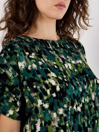 Apricot - Abstract Brushstroke Woven Top