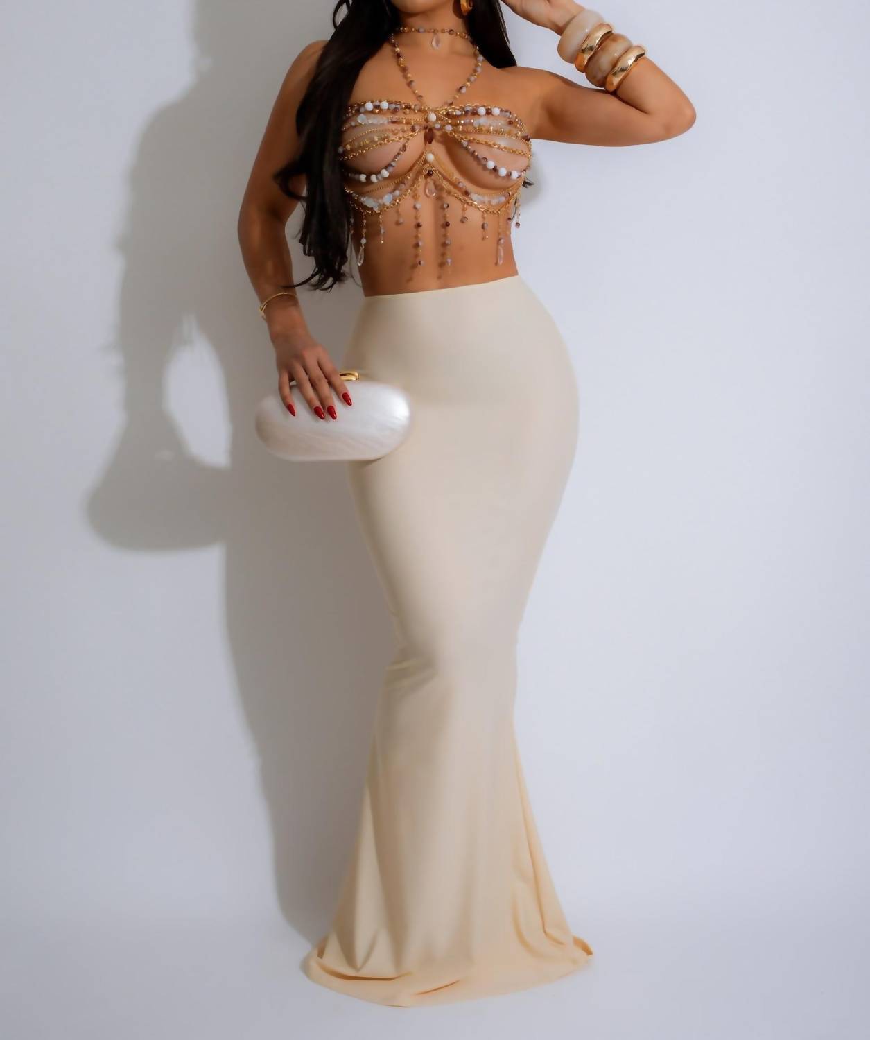 Diva - Crystal Cascade Rhinestones Crop Top
