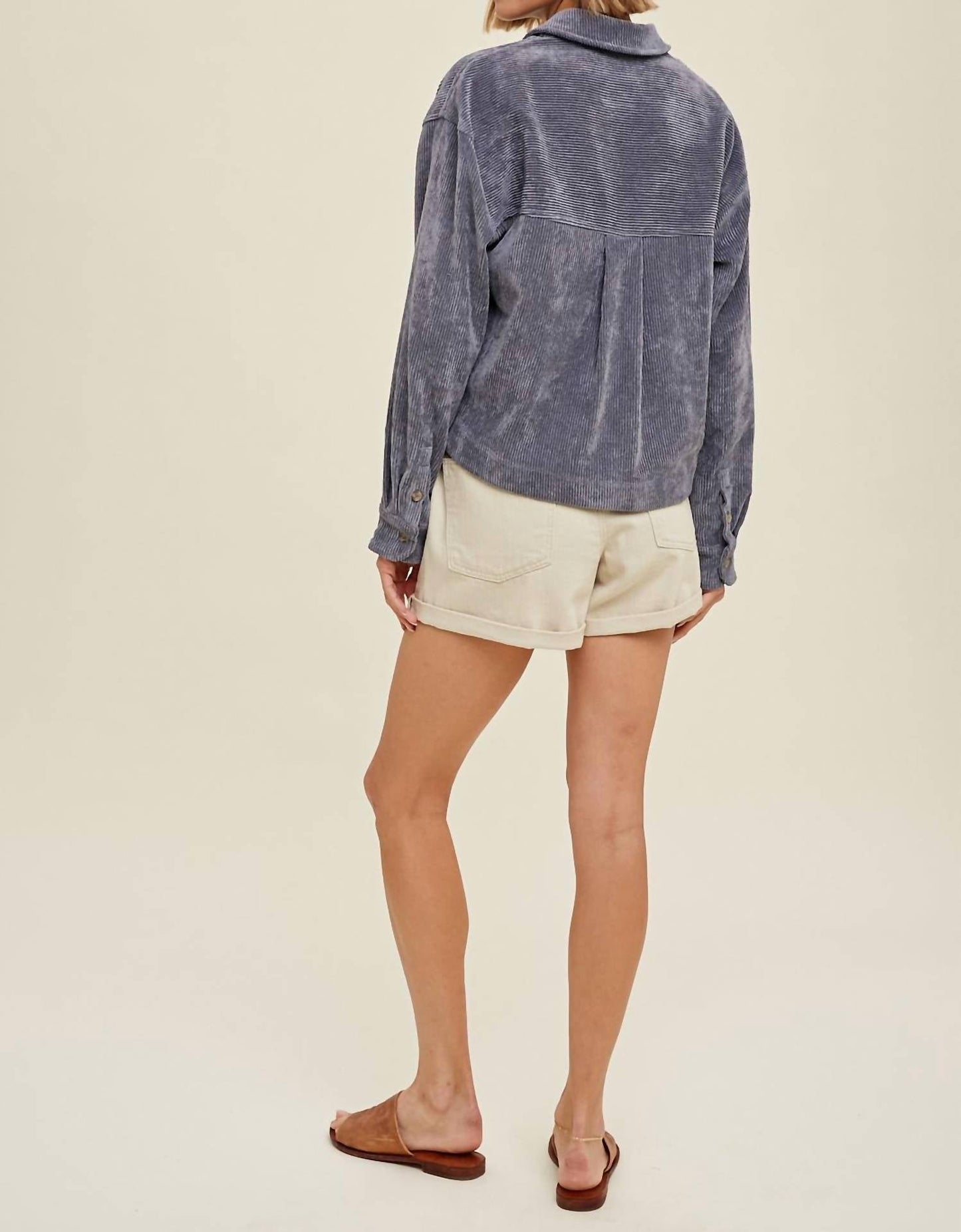 Wishlist - Chandler Crop Corduroy Button Down