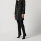 Joseph Ribkoff - Faux Leather Snake Print A-Line Coat