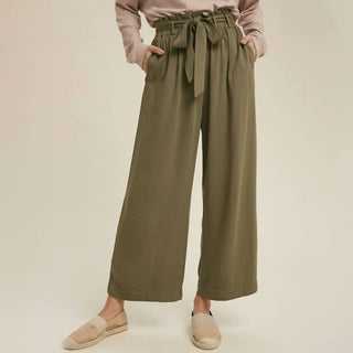 Wishlist - Belted Paperbag Pants With Pockets