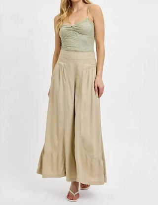 Risen - Shirring Detail Wide Leg Pants