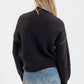 Blu Pepper - Color Block Mock Neck Exposed Seam Knit Sweater