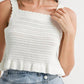 Mable - Crochet Ruffle Hem Top