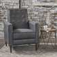 Macedonia Mid Century Modern Button Tufted Fabric Recliner - Slate