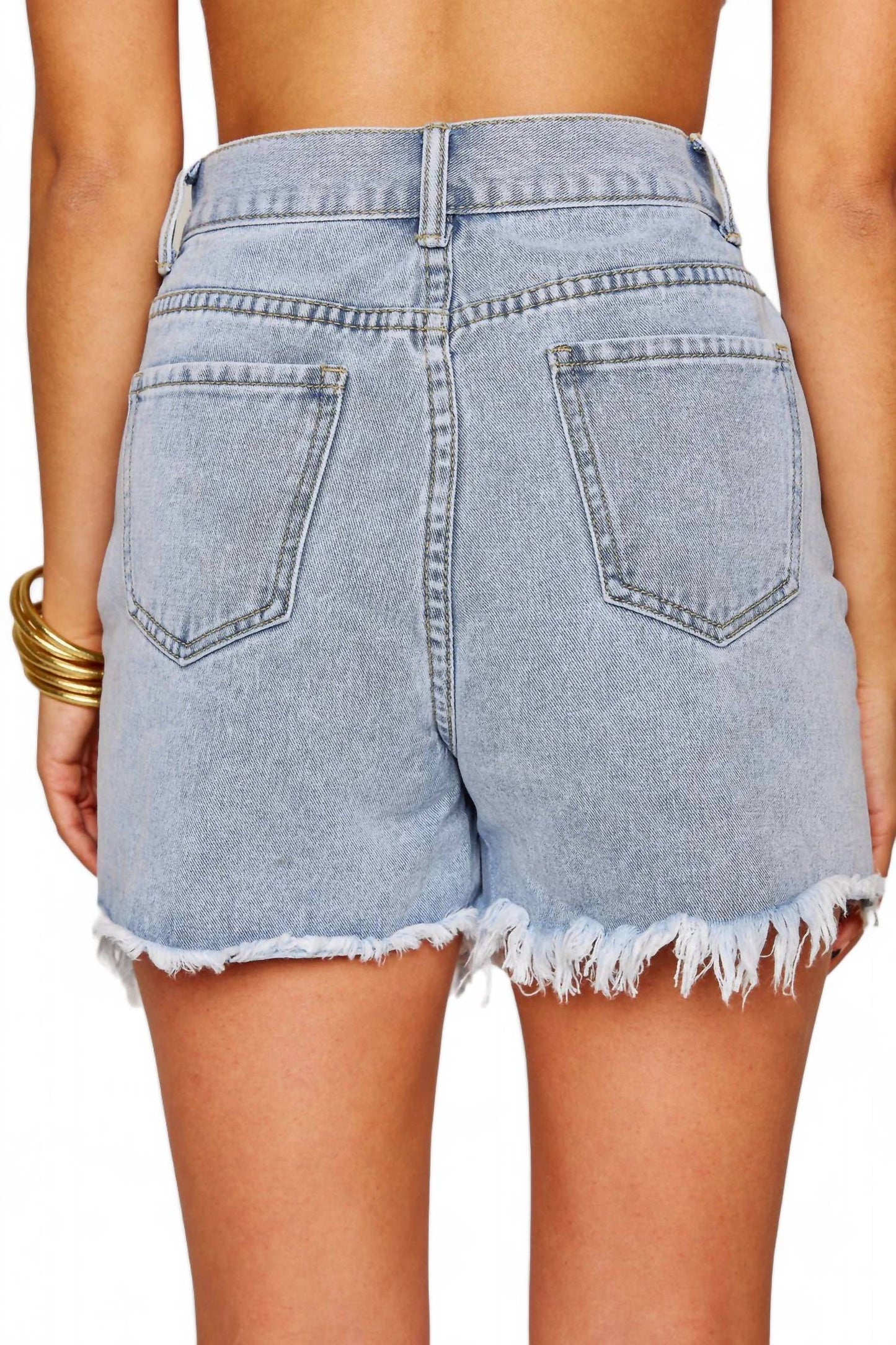 Buddylove - Elvis Crystal Fringe Denim Shorts