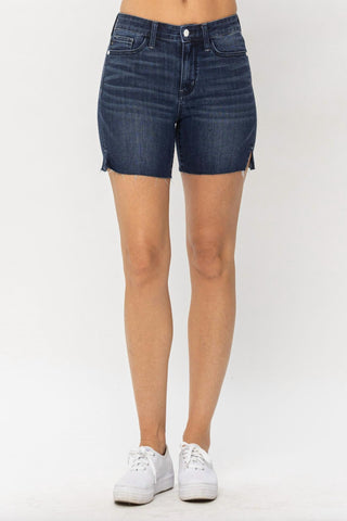 Judy Blue - Mid Length Cut Off Jean Shorts