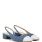 Veronica Beard - Cecile Denim Cap-Toe Slingback Sandals