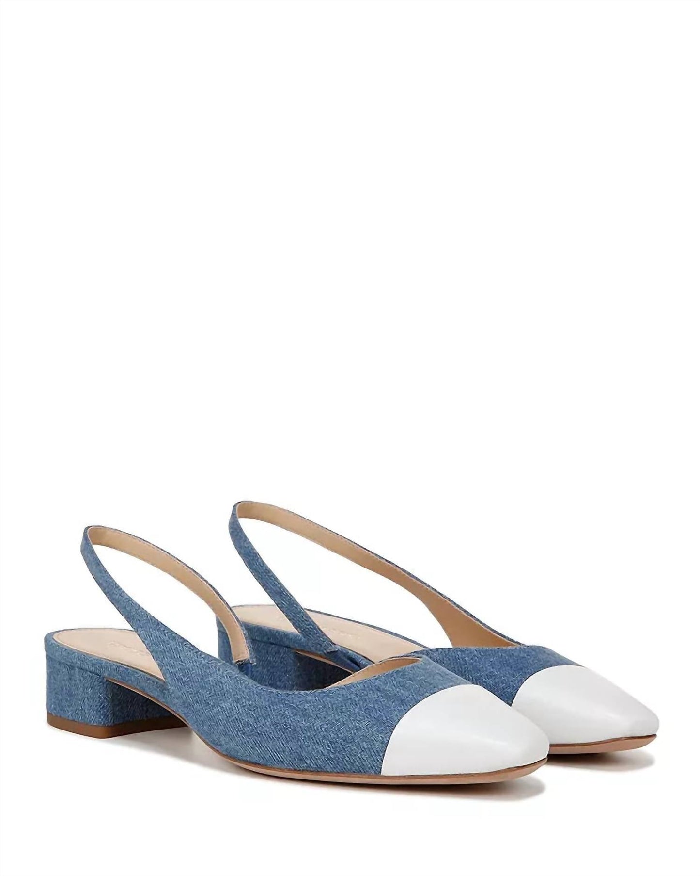Veronica Beard - Cecile Denim Cap-Toe Slingback Sandals