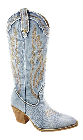 Arider Girl - Women's Denim Calf Western Boot