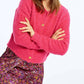 Molly Bracken - Boucle Knit Gold Button Accent Cardigan Sweater