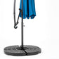 10ft Solar LED Offset Hanging Market Patio Umbrella (Dark Blue)