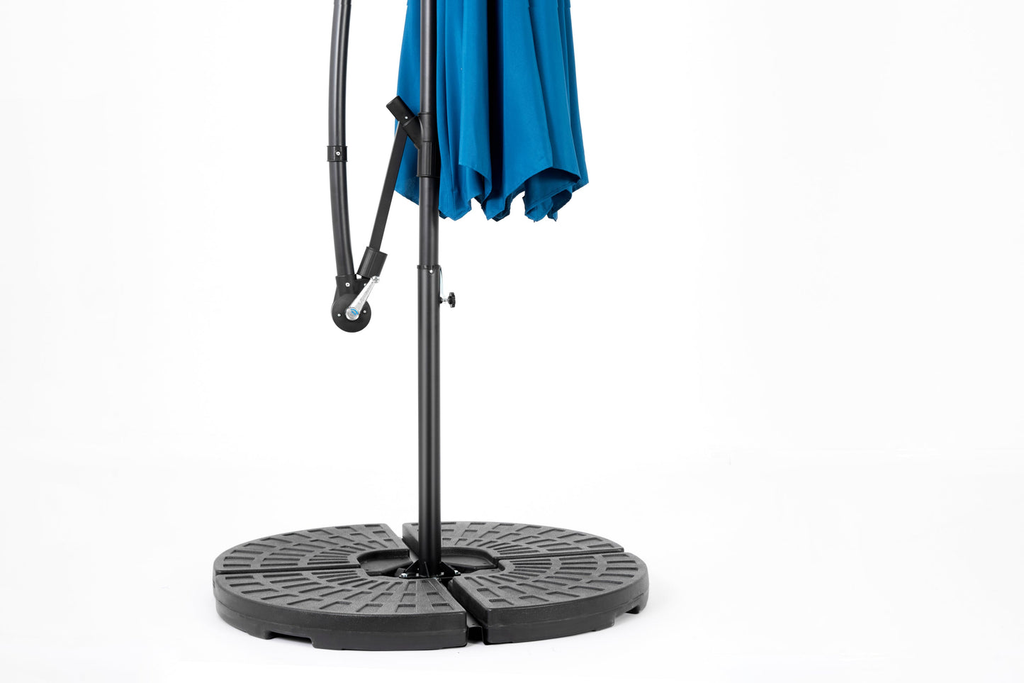 10ft Solar LED Offset Hanging Market Patio Umbrella (Dark Blue)