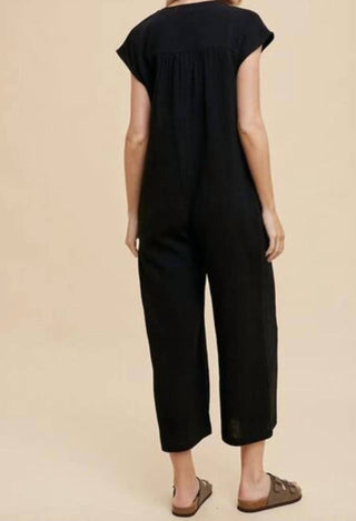 Anniewear - Cotton Gauze Button Down Jumpsuit