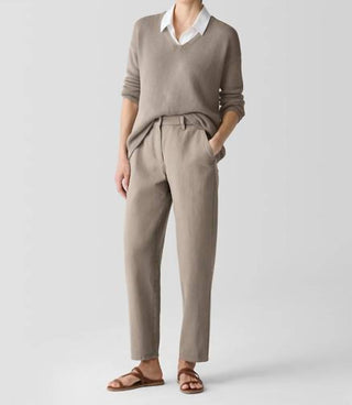 Eileen Fisher - Garment-dyed Utility Organic Cotton Tapered Pant