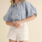 &Merci - Count On Me Bubble Sleeve Button Down