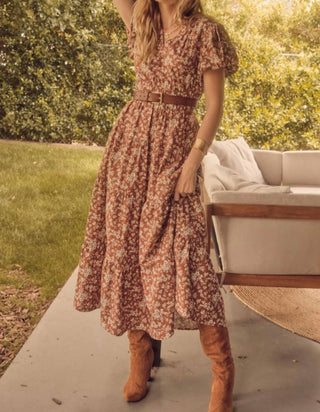 Entro - Fall Floral Midi Dress