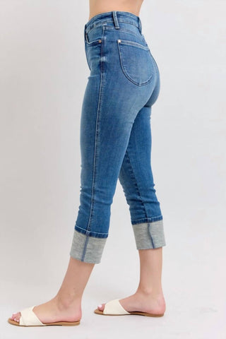 Judy Blue - Skinny Cuff Capris Jeans - Plus