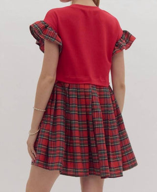 Entro - Bow Plaid Dress