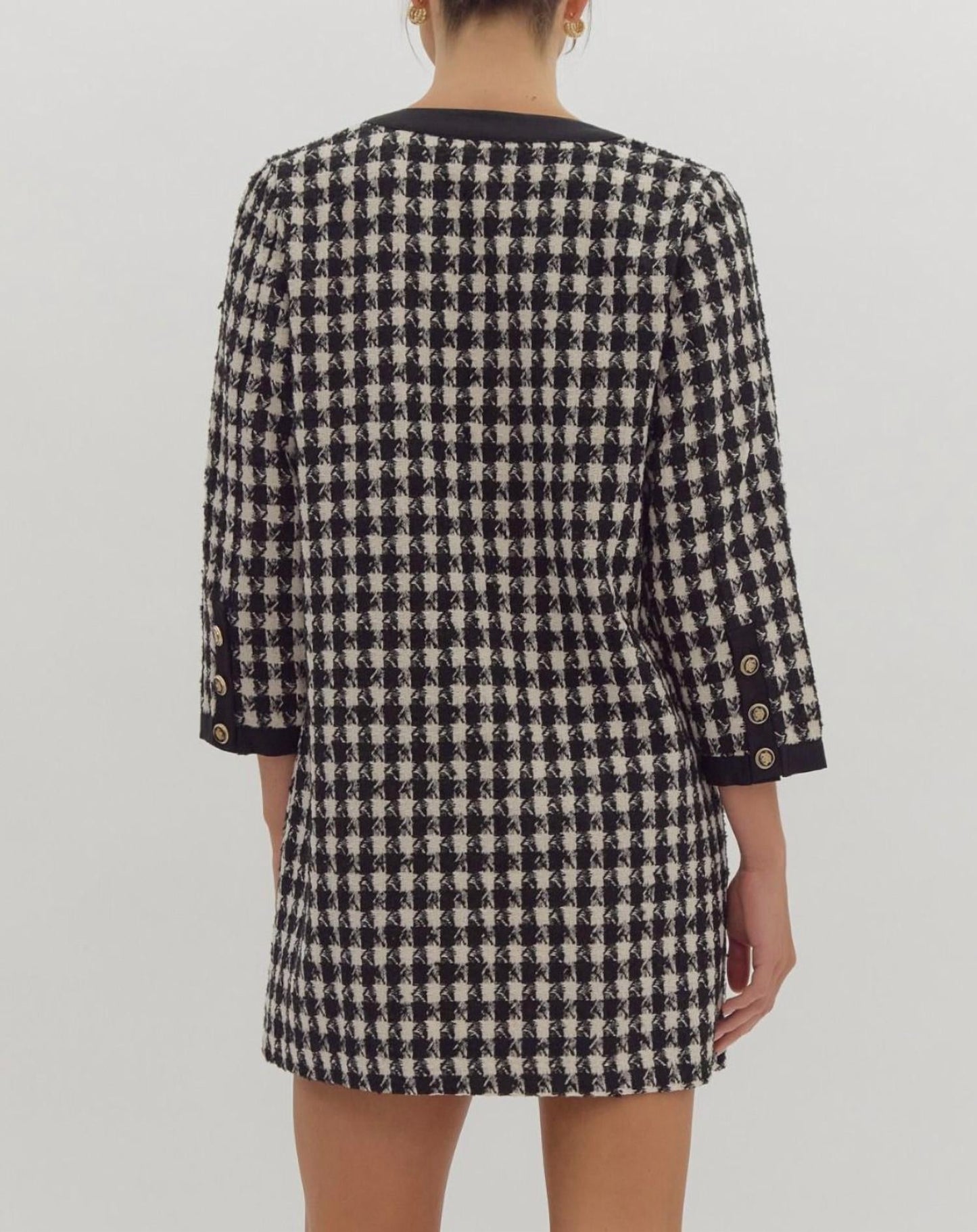 Entro - TWEED DRESS WITH SELF TIE