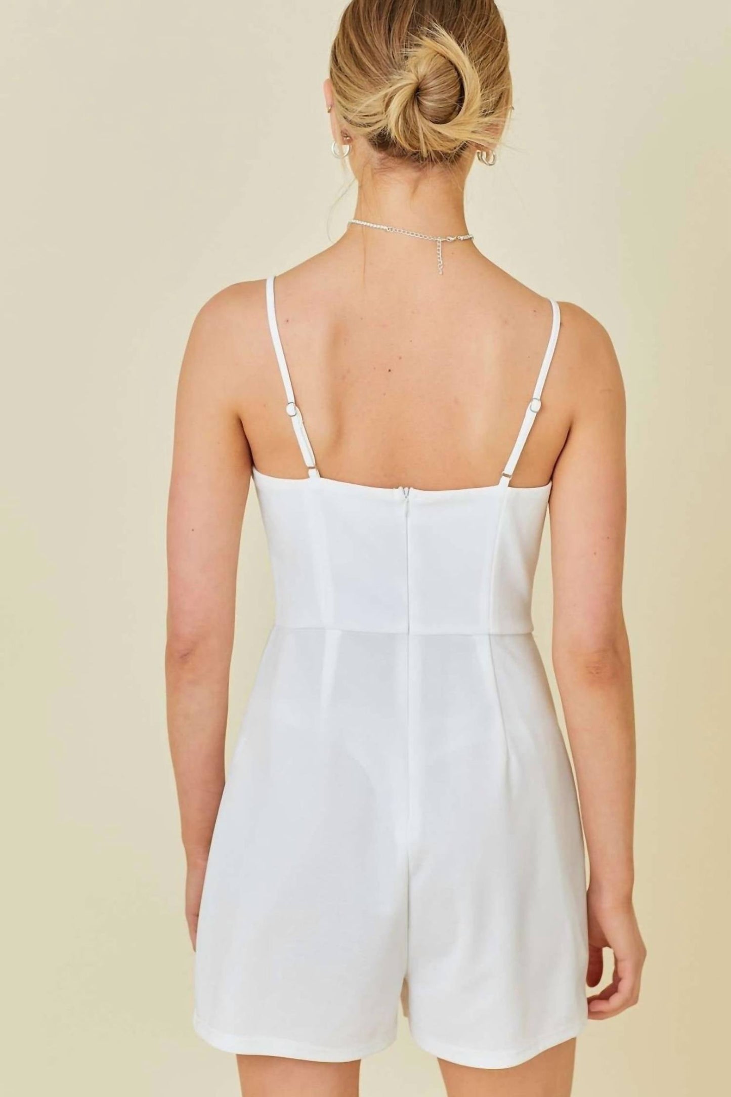 Main Strip - Bow Tie Solid Dress Romper