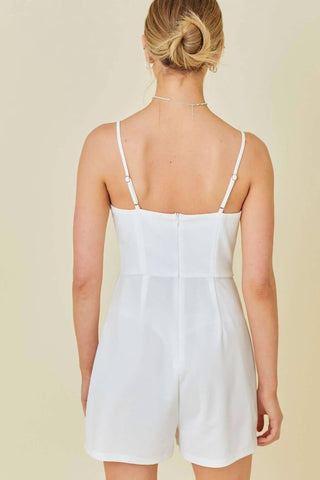 Main Strip - Bow Tie Solid Dress Romper