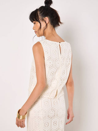 Apricot - Crochet Lace Shell Top