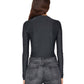 Frame - CROPPED LONG SLEEVE RHINESTONE TOP