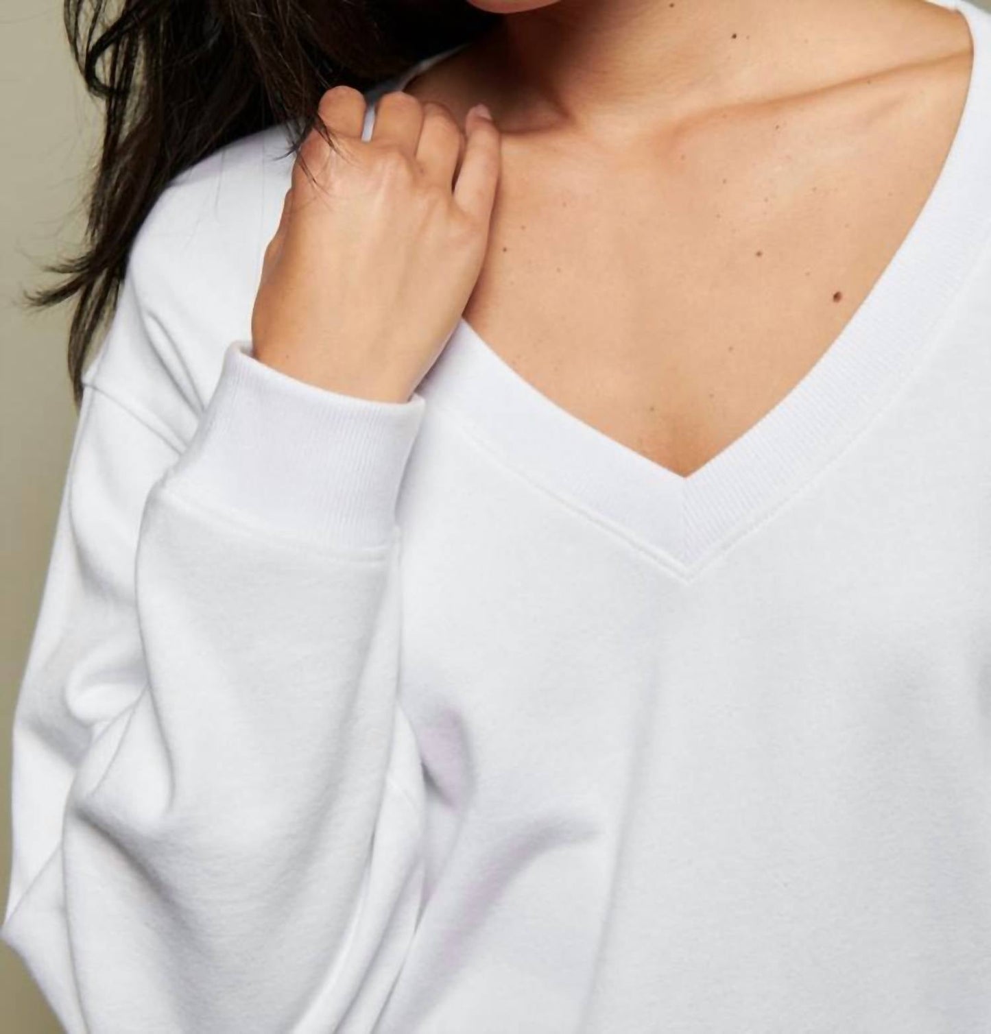 Nation Ltd - Wyatt Oversized V-neck Long Sleeve Top